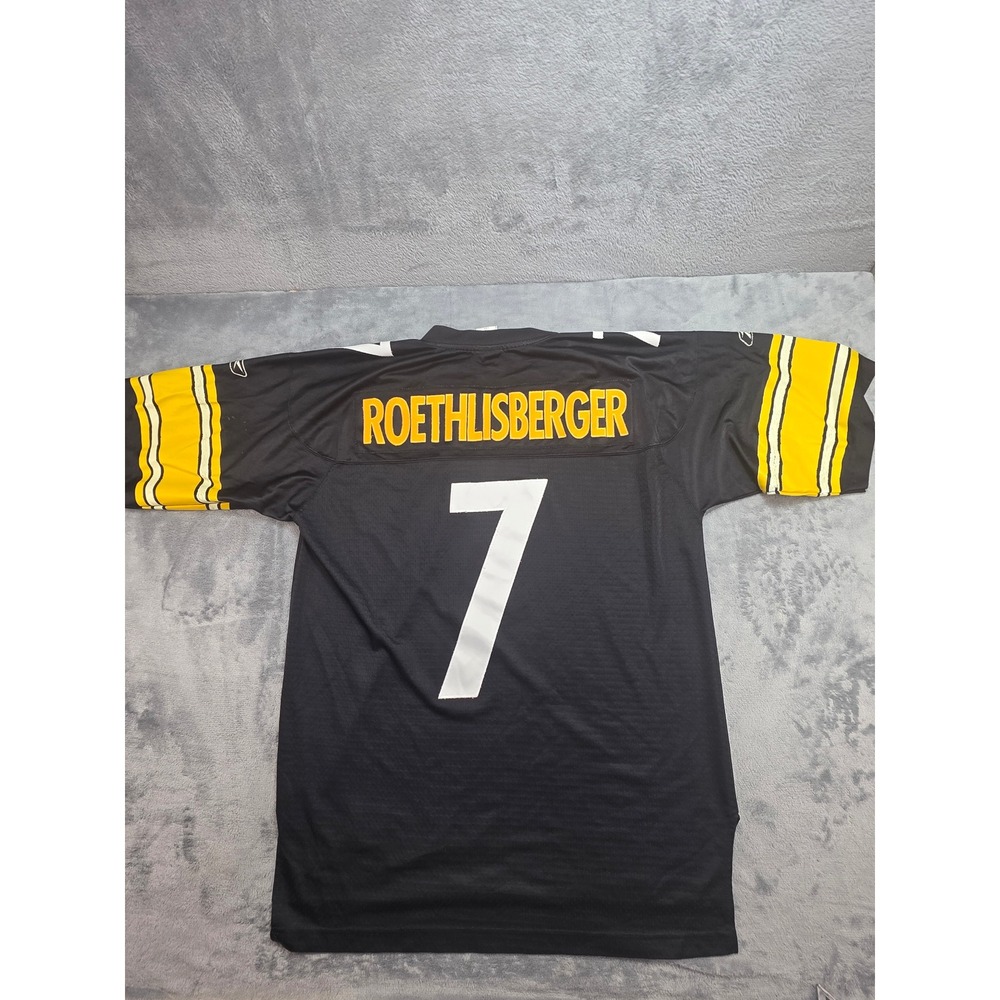 Reebok Ben Roethlisberger #7 Pittsburgh Steelers NFL Black Jersey Mens Large
